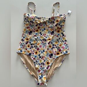 Old Navy Floral Peek a Boo Bow Bathing Suit Swim One Piece Full Coverage Bottom